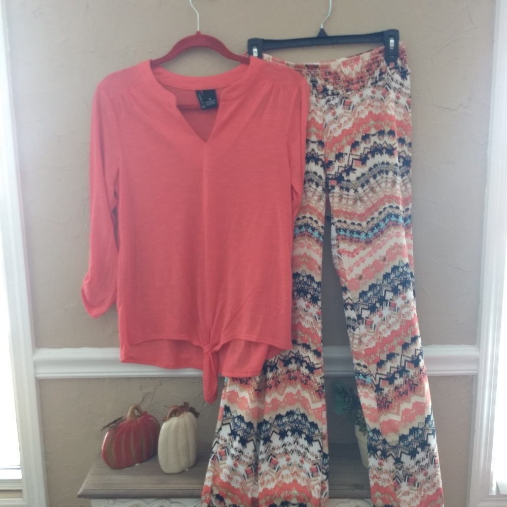 New Direction Coral 3/4 sleeve Shirt SZ M